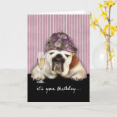 gelukkige verjaardag, die ouder, humor, hond kaart (Gele Bloem)