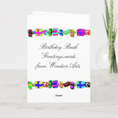 Gelukkige Verjaardag die _uit de kaarsen blazen Kaart (Achterkant)