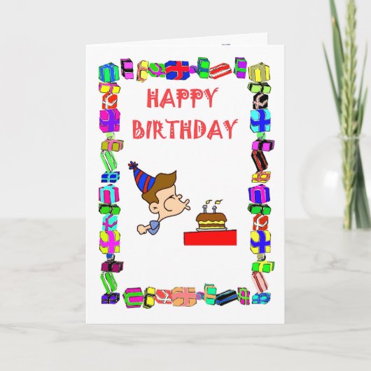 Gelukkige Verjaardag die _uit de kaarsen blazen Kaart (Voorkant)