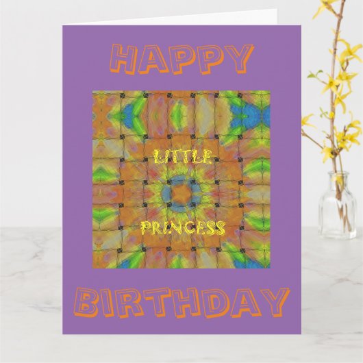 Gelukkige Verjaardag die Weinig Prinses verbazen Kaart (Gele Bloem)