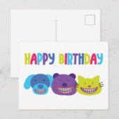 Gelukkige Verjaardag Dieren in Braces Orthodontisc Feestdagenkaart (Voorkant / Achterkant)