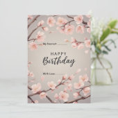 Gelukkige Verjaardag  Digitale Bloemen Feestdagenkaart (Staand voorkant)