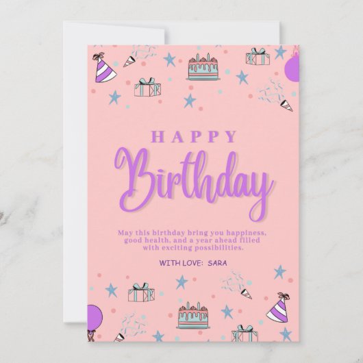 Gelukkige Verjaardag  Digitale Groet Feestdagenkaart (Voorkant)