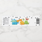 Gelukkige Verjaardag Dinosaurus Jongen Dino Partij Waterfles Etiket (Enkel label)