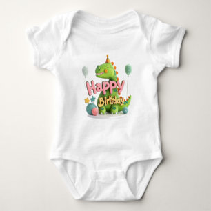 Gelukkige verjaardag dinosaurus - leuk feestshirt  romper