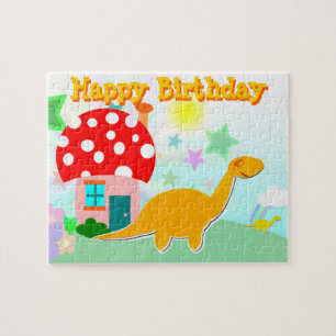 Gelukkige Verjaardag Dinosaurus Puzzel