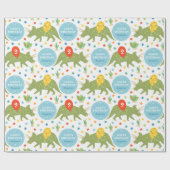 Gelukkige Verjaardag Dinosaurus Triceratops Naam L Cadeaupapier (Vlak)