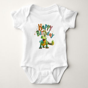 Gelukkige verjaardag dinosaurusgroet – Cute Dino-f Romper