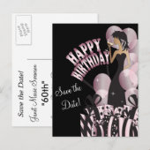 Gelukkige verjaardag Diva Meisje | DIY-naam | roze Aankondigingskaart (Voorkant / Achterkant)