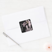 Gelukkige verjaardag Diva Meisje | DIY-naam | roze Vierkante Sticker (Envelop)