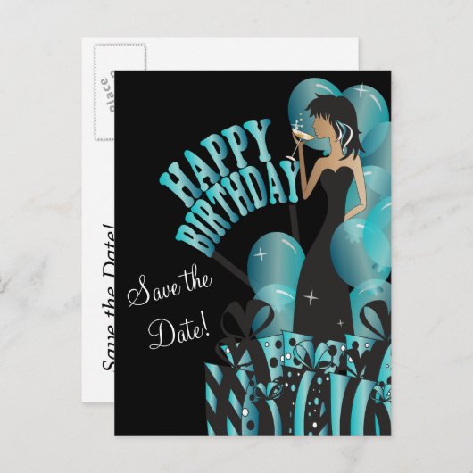 Gelukkige verjaardag Diva Meisje | DIY-naam | turk Aankondigingskaart (Voorkant / Achterkant)