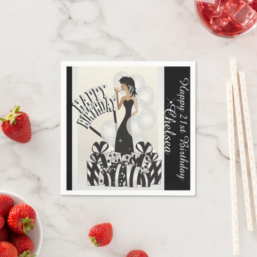 Gelukkige verjaardag Diva Meisje | DIY-naam | Wit Servet (Insitu)