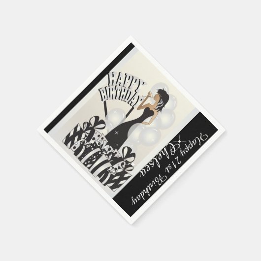 Gelukkige verjaardag Diva Meisje | DIY-naam | Wit Servet (Hoek)