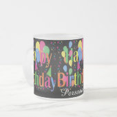 Gelukkige verjaardag | DIY-naam Matglas Koffiemok (Voorkant links)