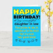 Gelukkige verjaardag dochter in de wet kaart (Gele Bloem)