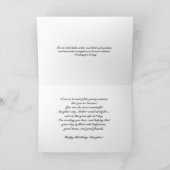 Gelukkige verjaardag-dochter/paarse bloemen kaart (Binnen)