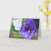 Gelukkige verjaardag-dochter/paarse bloemen kaart (Gele Bloem)