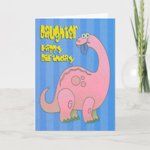 Gelukkige Verjaardag Dochter Roze Dinosaurus Kaart