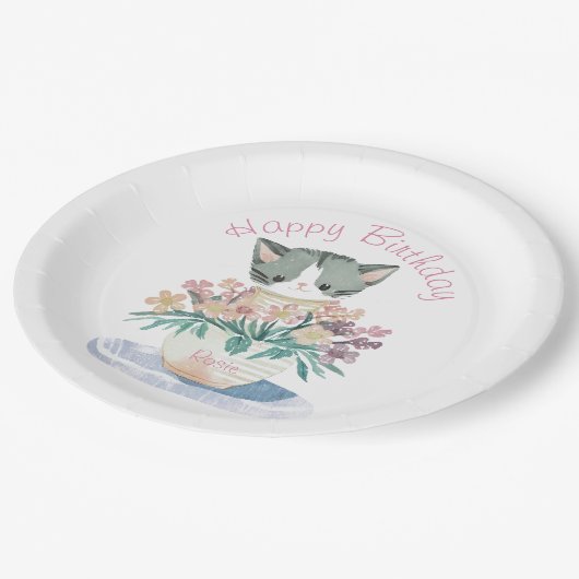 Gelukkige Verjaardag Dochter | Schattigee kittenna Papieren Bordje (Gekanteld)