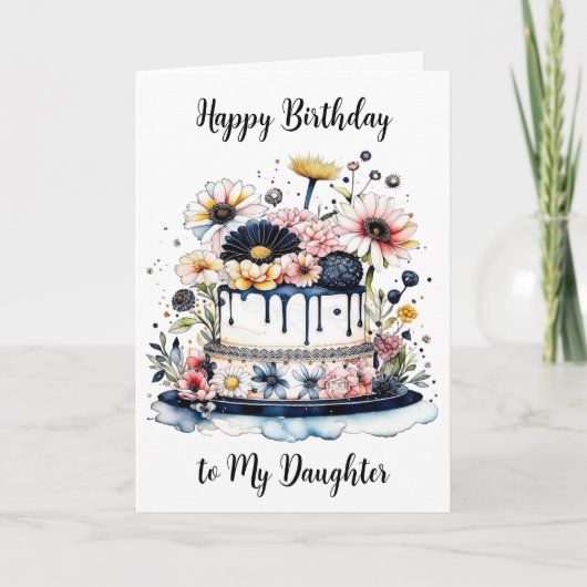 Gelukkige verjaardag dochter | Sentimenteel gepers Kaart (Voorkant)