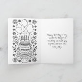 Gelukkige verjaardag dochter | Sentimenteel gepers Kaart (Binnen)