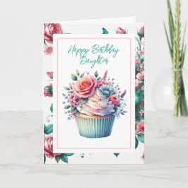 Gelukkige Verjaardag Dochter | Shabby Chic Floral Kaart