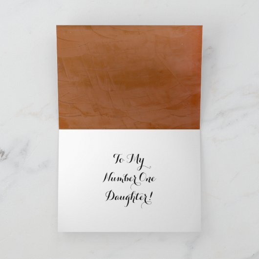 Gelukkige Verjaardag Dochter Tangerine Marble Kaart (Binnen)