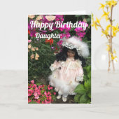 Gelukkige Verjaardag dochter Zwarte pop Kaart (Gele Bloem)