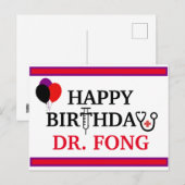 Gelukkige Verjaardag - Doctor Healthcare Medical P Briefkaart (Voorkant / Achterkant)