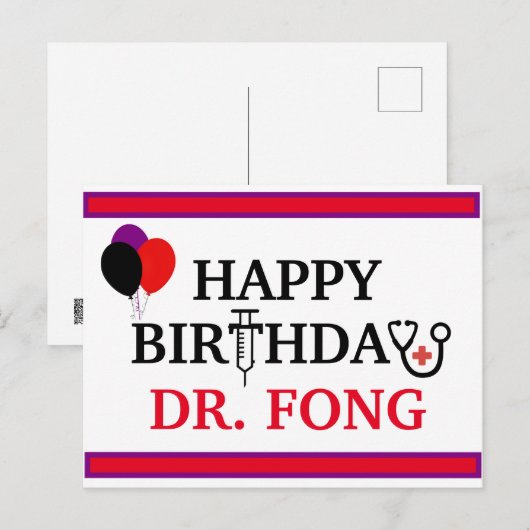 Gelukkige Verjaardag - Doctor Healthcare Medical P Briefkaart (Voorkant / Achterkant)