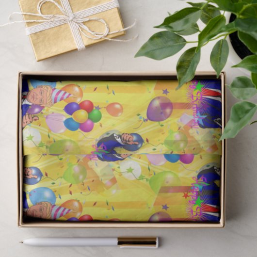 Gelukkige verjaardag Donald Trump tissuepapier (Geschenk)