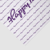 Gelukkige verjaardag! Donker Paarse Casual script Tissuepapier (Detail)