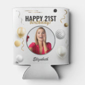 Gelukkige Verjaardag Douane Modern Fotogift Blikjeskoeler (Achterkant)