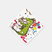 Gelukkige Verjaardag Dragon Lighting Candles Napki Servet (Hoek)