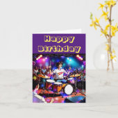 Gelukkige verjaardag drummer guy kaart (Gele Bloem)