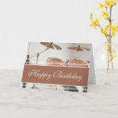 Gelukkige verjaardag - drumstel kaart (Gele Bloem)