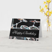 Gelukkige verjaardag - drumstel kaart (Gele Bloem)