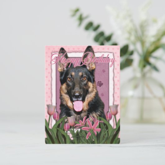 Gelukkige Verjaardag - Duitse Herder - Kuno Briefkaart (Staand voorkant)