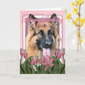 Gelukkige verjaardag - Duitse herder - langharig Kaart (Gele Bloem)