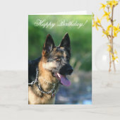 Gelukkige Verjaardag Duitse Herder wenskaart Kaart (Gele Bloem)