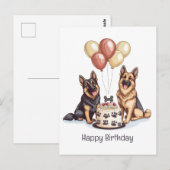 Gelukkige verjaardag Duitse Herdershonden Verjaard Briefkaart (Voorkant / Achterkant)