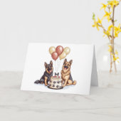 Gelukkige Verjaardag Duitse Herdershonden Verjaard Kaart (Gele Bloem)