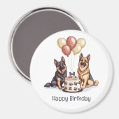 Gelukkige Verjaardag Duitse Herdershonden Verjaard Magneet (Voorkant / Achterkant)