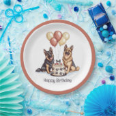 Gelukkige Verjaardag Duitse Herdershonden Verjaard Papieren Bordje (Feest)