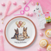 Gelukkige Verjaardag Duitse Herdershonden Verjaard Papieren Bordje (Feest)