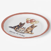 Gelukkige Verjaardag Duitse Herdershonden Verjaard Papieren Bordje (Gekanteld)