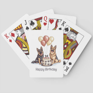 Gelukkige Verjaardag Duitse Herdershonden Verjaard Pokerkaarten