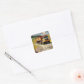 Gelukkige Verjaardag Dump Truck Vierkante Sticker (Envelop)