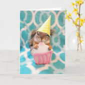 Gelukkige Verjaardag, eekhoornvriend Kaart (Gele Bloem)