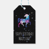 Gelukkige Verjaardag Eenhoorn Galaxy Cadeaulabel (Voorkant)